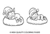 Cute Sleeping Christmas Elves Coloring Books