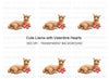 Cute Alpaca with Heart Garland Clipart Bundle