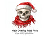 Santa Skulls with Scarves Clipart Bundle