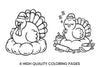 Sleeping Turkey Thanksgiving Coloring Books
