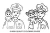 Police Officer and Doll Coloring Books