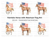 Patriotic Horses with American Flags Clipart Bundle