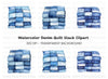 Blue Patchwork Quilt Clipart Bundle