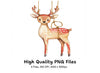 Wooden Reindeer Christmas Clipart Bundle