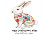 Decorative Patterned Easter Bunny Clipart Bundle