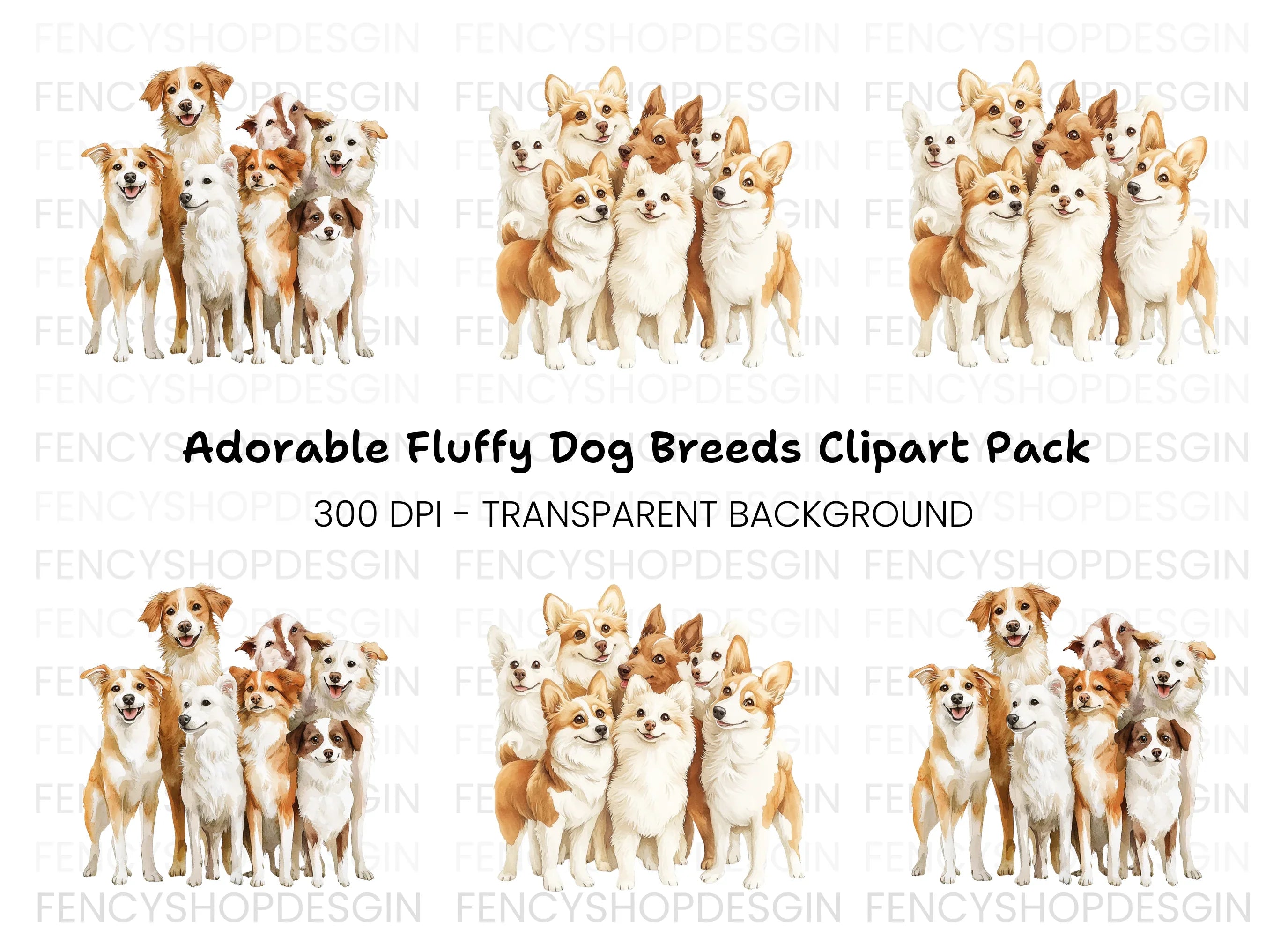 Adorable Dog Breeds Clipart Bundle