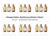 Vintage Brown Potion Bottles Clipart Bundle