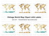 Vintage World Map Antarctica Clipart Bundle