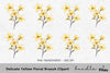 Delicate Yellow Floral Branch Clipart Bundle