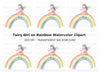 Cute Girl Sitting on Rainbow Clipart Bundle