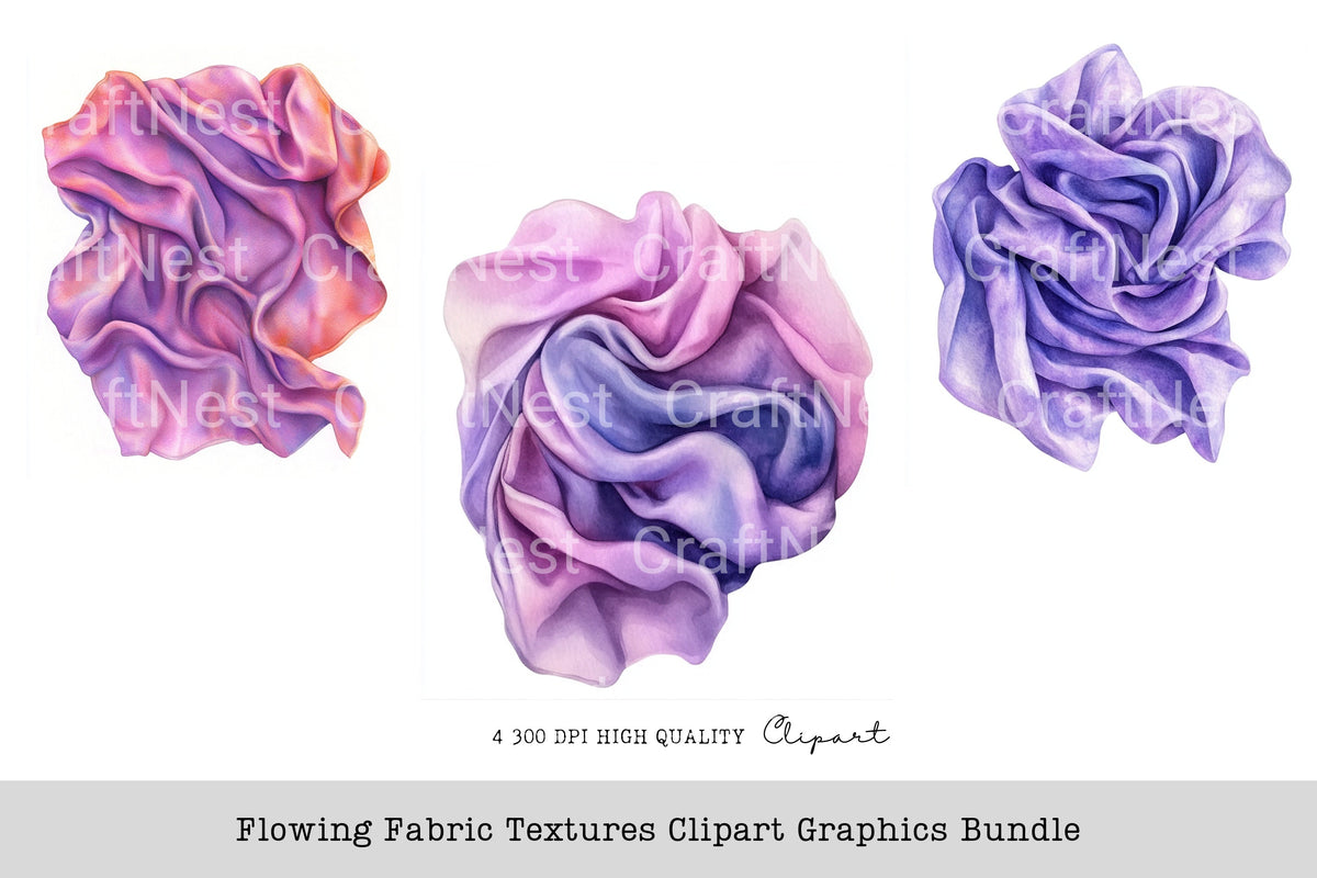 Flowing Fabric Textures Graphics Clipart Bundle