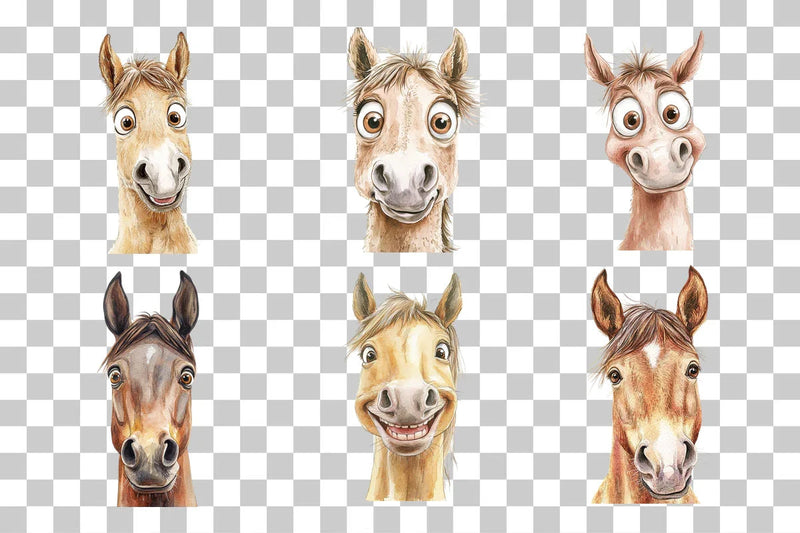 Funny Cartoon Horse Clipart Bundle - CraftNest - Digital Crafting and Art