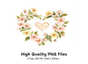 Floral Heart Wreaths Clipart Bundle