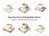 Tea Cups and Books Clipart Bundle