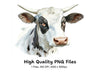 Black and White Cow Head Clipart Bundle