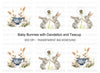 Playful Bunnies and Dandelion Clipart Bundle