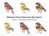 Vibrant Folk Birds Clipart Bundle