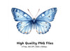 Elegant Blue Butterfly Clipart Bundle
