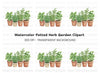 Potted Herb Garden Clipart Bundle