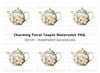 Floral Teapot Clipart Bundle