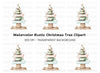 Pastel Christmas Tree Ornaments Clipart Bundle