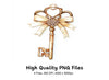 Elegant Gold Skeleton Keys Clipart Bundle