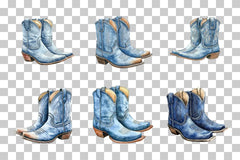Denim Cowboy Boots Clipart Bundle - CraftNest - Digital Crafting and Art
