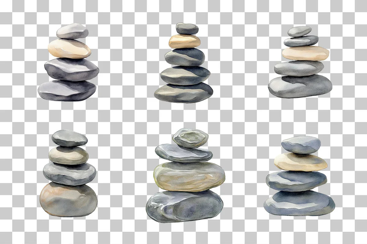 Zen Stones Balance Art Clipart Bundle - CraftNest - Digital Crafting and Art