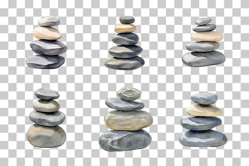Zen Stones Balance Art Clipart Bundle - CraftNest - Digital Crafting and Art