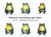 Magical Frogs Holding Fireflies Clipart Bundle