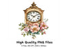 Vintage Floral Clock Clipart Bundle