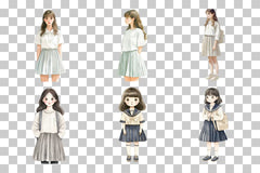 School Girl Uniform Clipart Bundle - CraftNest - Digital Crafting and Art