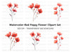 Delicate Red Flowers Clipart Bundle