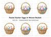 Colorful Easter Egg Baskets Clipart Bundle