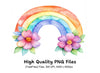 Rainbows with Floral Accents Clipart Bundle