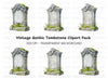 Vintage Gravestones Clipart Bundle