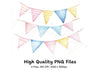 Pastel Bunting Clipart Bundle