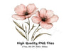 Delicate Pink Flower Clipart Bundle