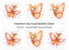 Cute Cupid Riding Butterfly Clipart Bundle