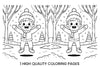 Happy Boy in Winter Forest Coloring Books