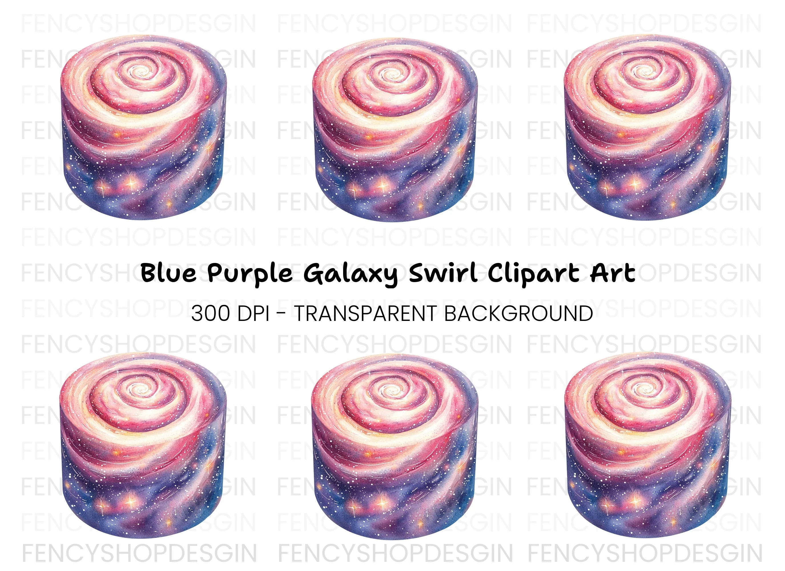 Galaxy Swirl Clipart Bundle