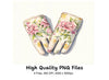 Elegant Floral Garden Gloves Clipart Bundle