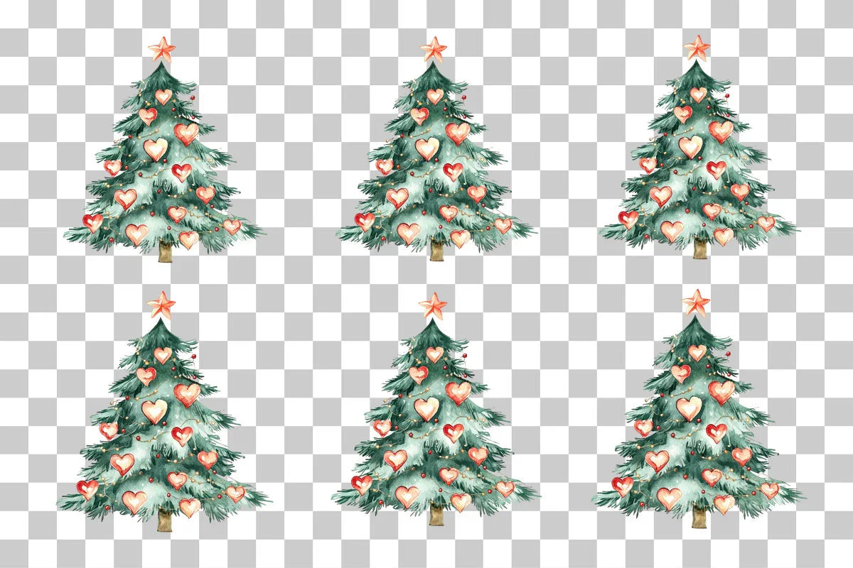 Heart Christmas Tree Clipart Bundle - CraftNest - Digital Crafting and Art