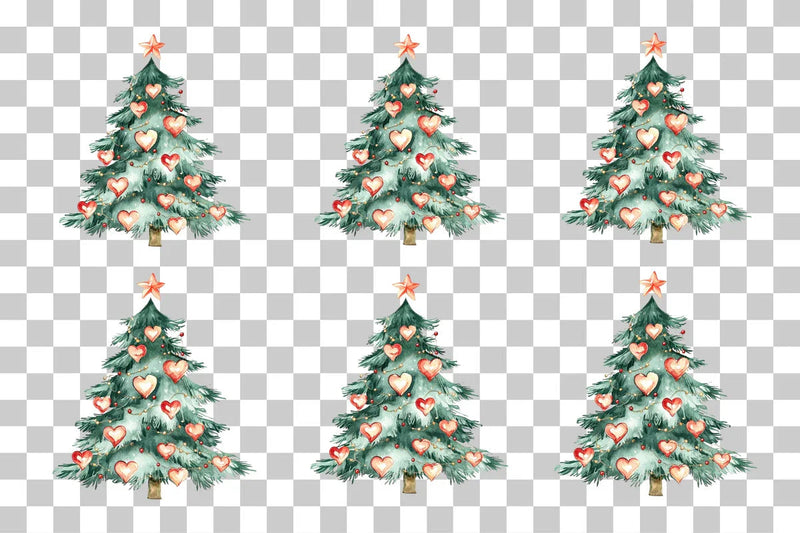 Heart Christmas Tree Clipart Bundle - CraftNest - Digital Crafting and Art