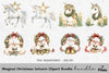Christmas Unicorn Wreath Clipart Bundle