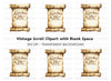 Vintage Scroll Calligraphy Clipart Bundle