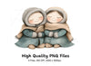 Cute Winter Kids Clipart Bundle