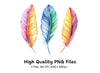 Vibrant Feather Clipart Bundle