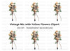Retro Microphone with Peach Floral Accents Clipart Bundle