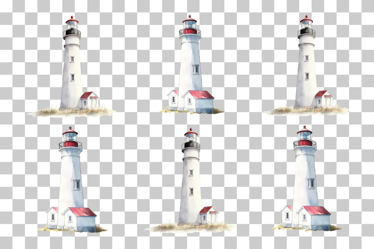 Lighthouse Coastal Landscape Clipart Bundle - CraftNest - Digital Crafting and Art